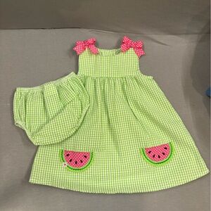 Rare editions seer sucker set watermelon size 18 months